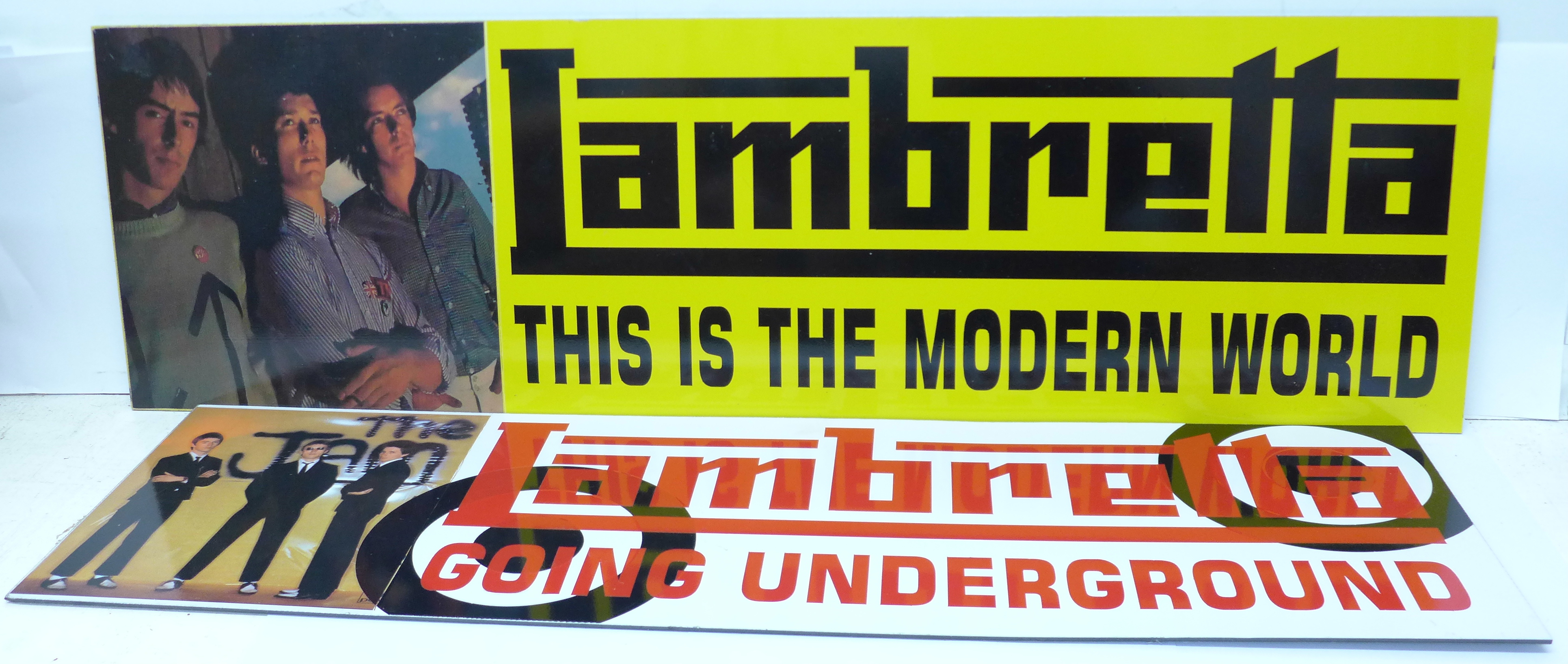 The Jam; two modern Lambretta wall plaques, Going Underground and This Is The Modern World