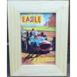 A small framed modern postcard featuring the cover of Eagle comic of December 1962, Kings of The