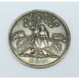 Auf Ewig Dein; Old Eternal Yours German silver coin with love birds on front and serpent on the