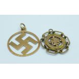 Two 9ct gold charms, 1.7g