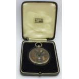 A silver fusee pocket watch with silver dial, lacking glass, movement marked John Lipetz, Edinburgh,