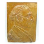 A tile with portrait of 'Lord Hailey', signed by artist on the front, Sir William Malcolm Hailey, (