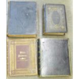 A James I family Bible, mid 19th Century, two volumes of Biblical prints and one volume, Foxe's Book