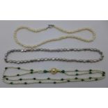 Three freshwater pearl necklaces
