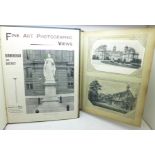 A collection of Birmingham and Warwickshire postcards, (52 cards), and a vintage book '101 Views
