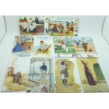 Twenty-six Lance Thackeray artist drawn postcards