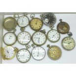 A Damas military pocket watch, a/f and other pocket watches, (for repair or spares)