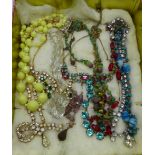 Eleven vintage necklets