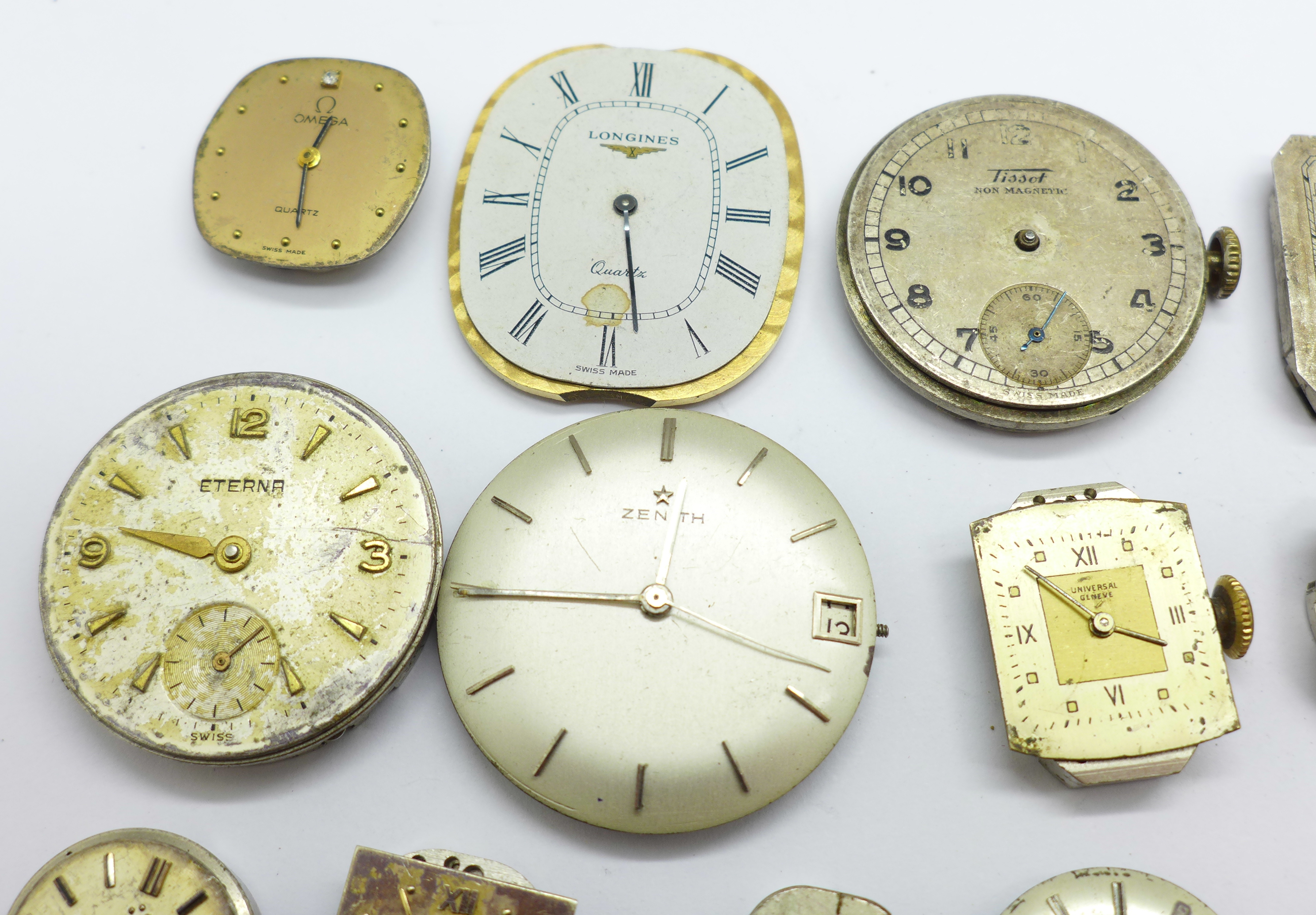 Lady's and gentleman's wristwatch movements including Omega, Universal, Jaeger-LeCoultre, Longines - Image 2 of 8