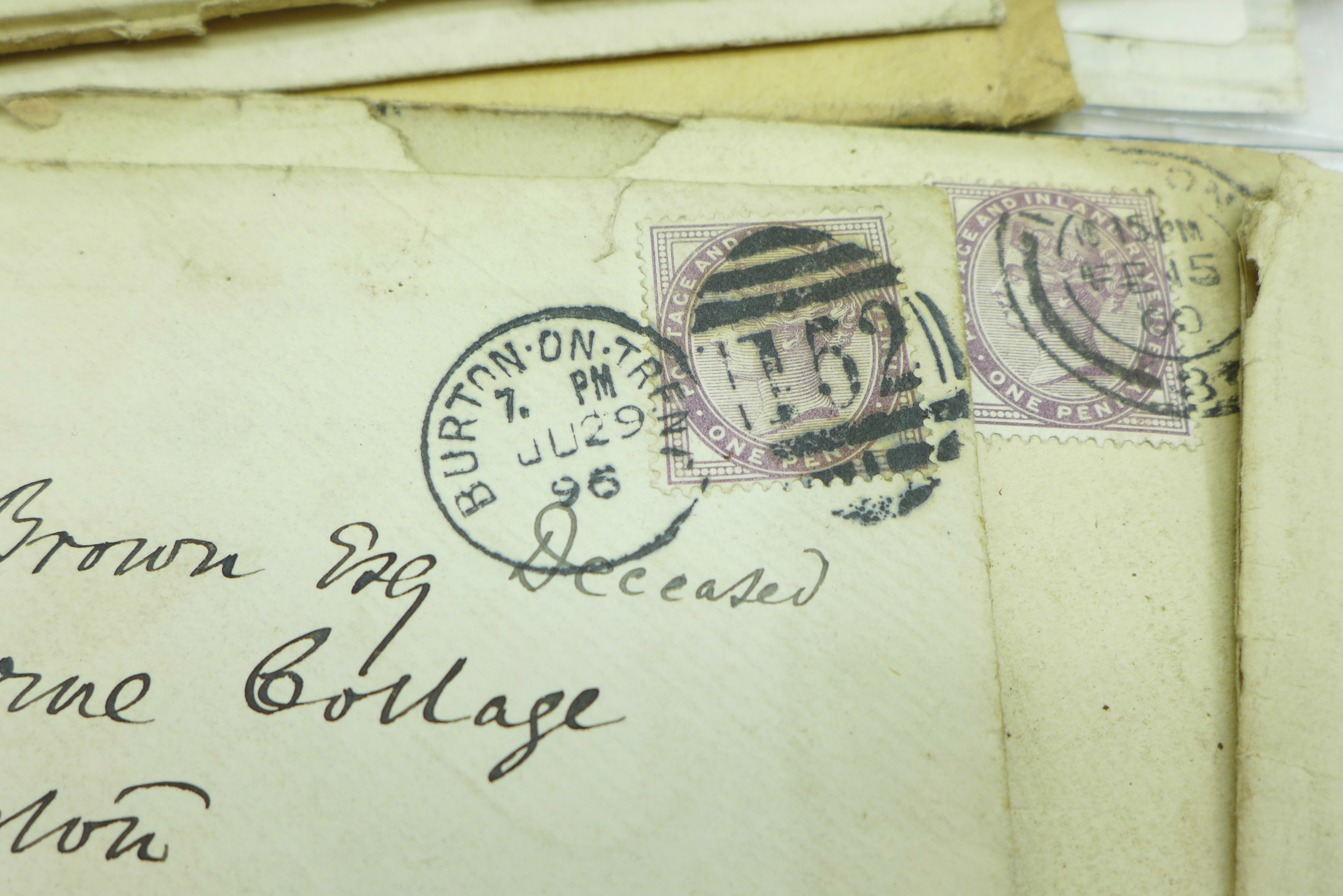 A collection of seventeen Georgian handwritten letters, plus Victorian postal history, penny reds, - Image 8 of 14