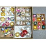 Vintage Christmas tree glass bauble decorations