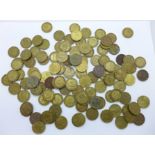 Approximately 110 brass 3d coins