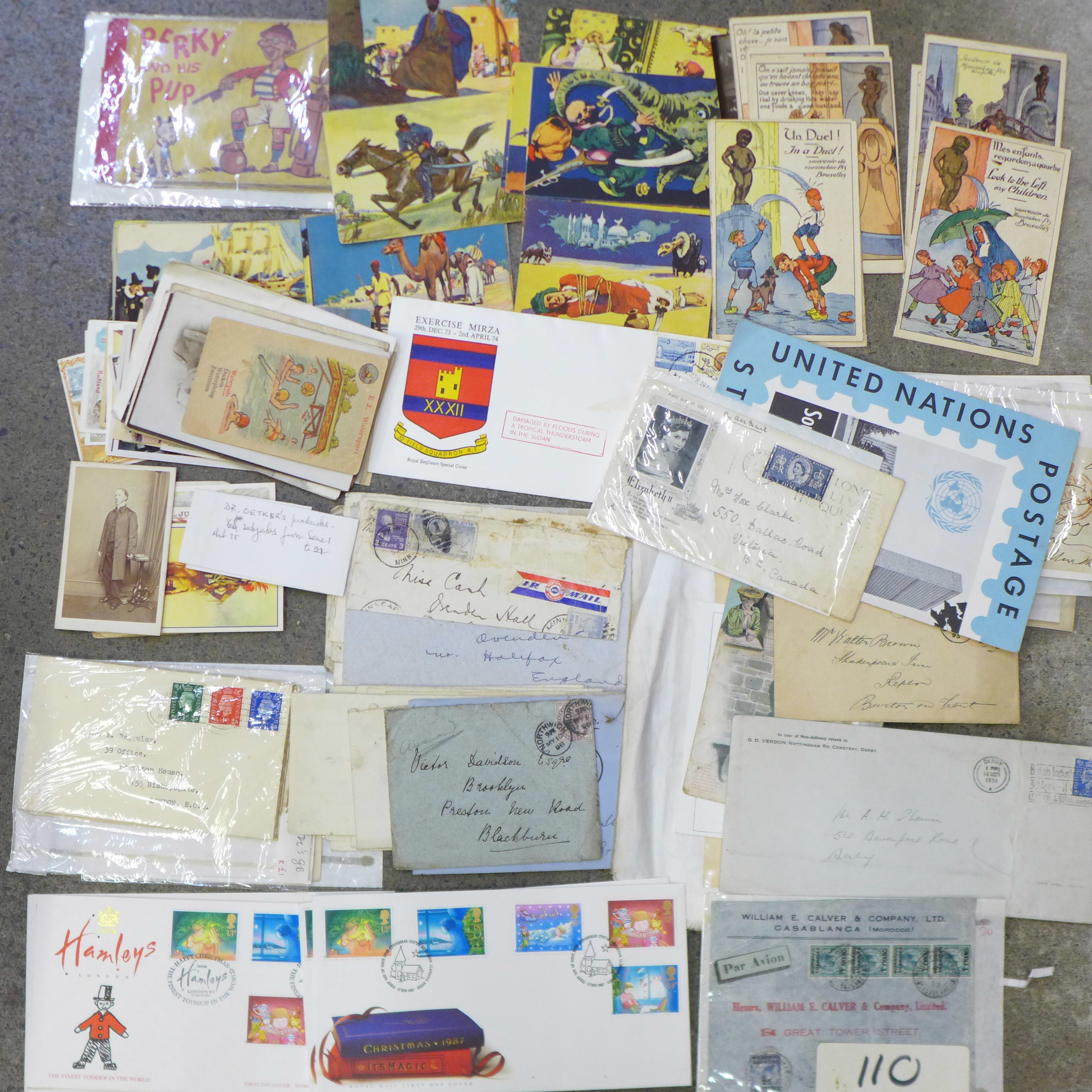 Twentieth Century postal history, first day covers including Freedom From Hunger, First Flight,