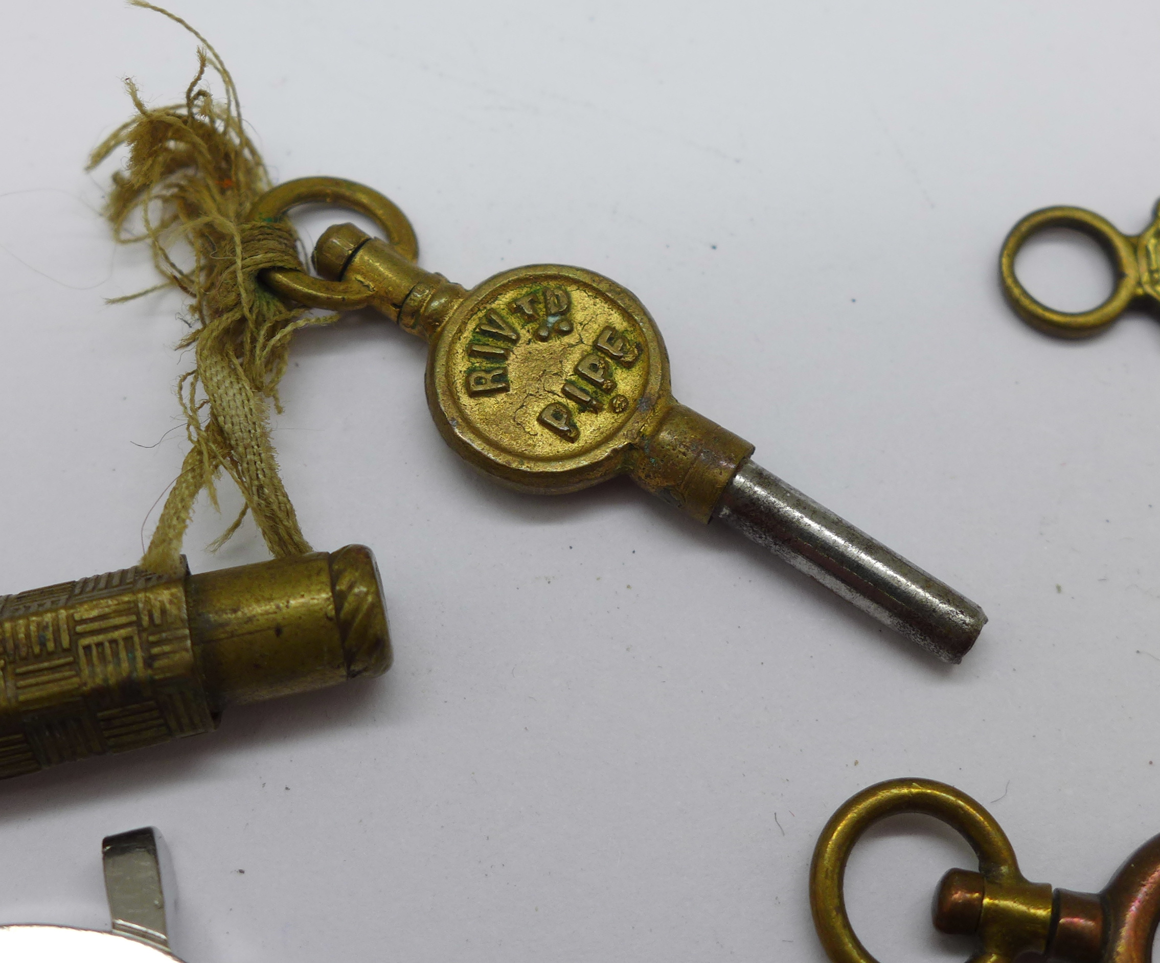 Pocket watch keys and a quartz Longines wristwatch, 24mm case - Image 3 of 3