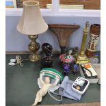 Two table lamps, a Toby jug, a/f, etc. **PLEASE NOTE THIS LOT IS NOT ELIGIBLE FOR POSTING AND