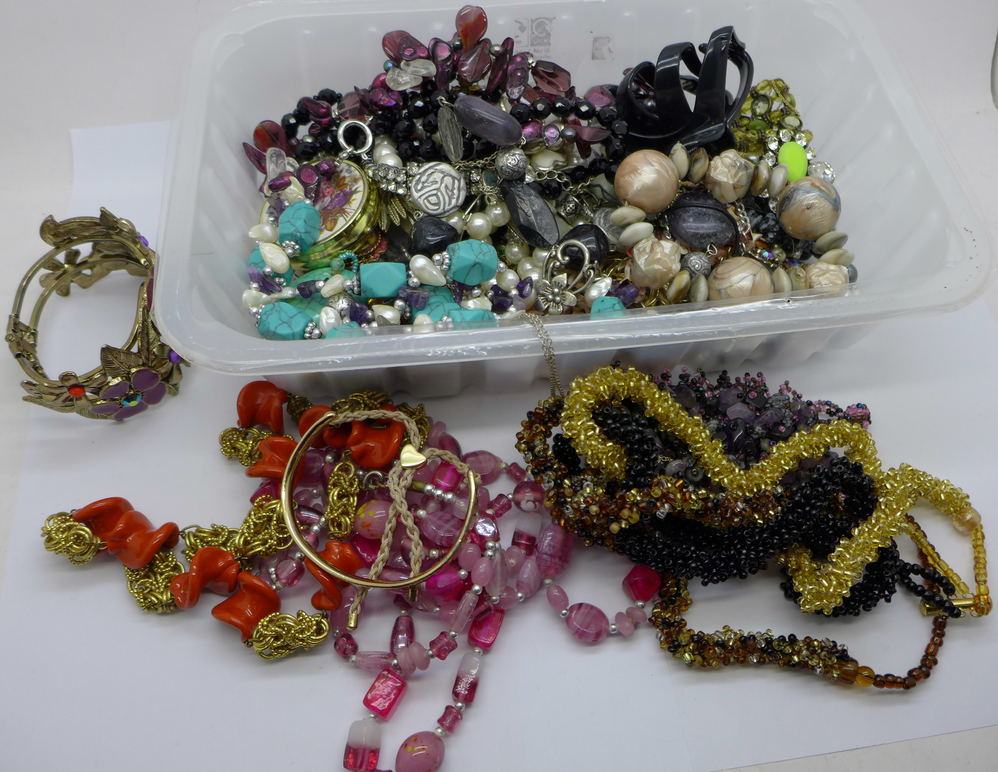 Vintage bead necklaces and other costume jewellery