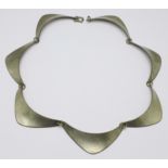 A Jorgen Jensen pewter necklace, marked Denmark 129