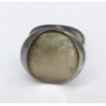 A silver Georg Jensen ring, stamped .925 and shape number 107, 9.2g, M