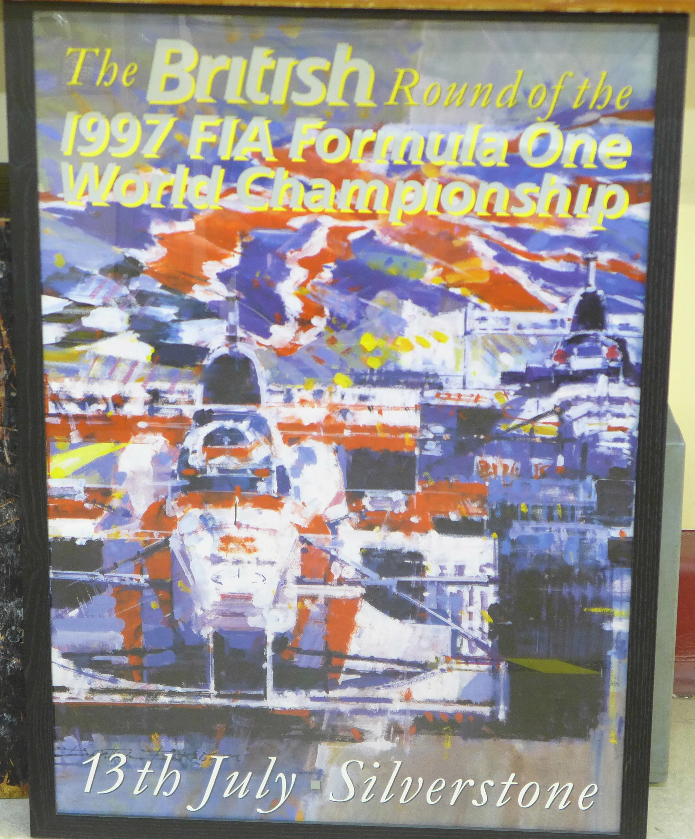 A large A1 framed colour poster for the 1997 British Grand Prix at Silverstone