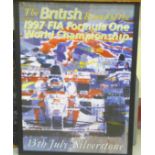 A large A1 framed colour poster for the 1997 British Grand Prix at Silverstone