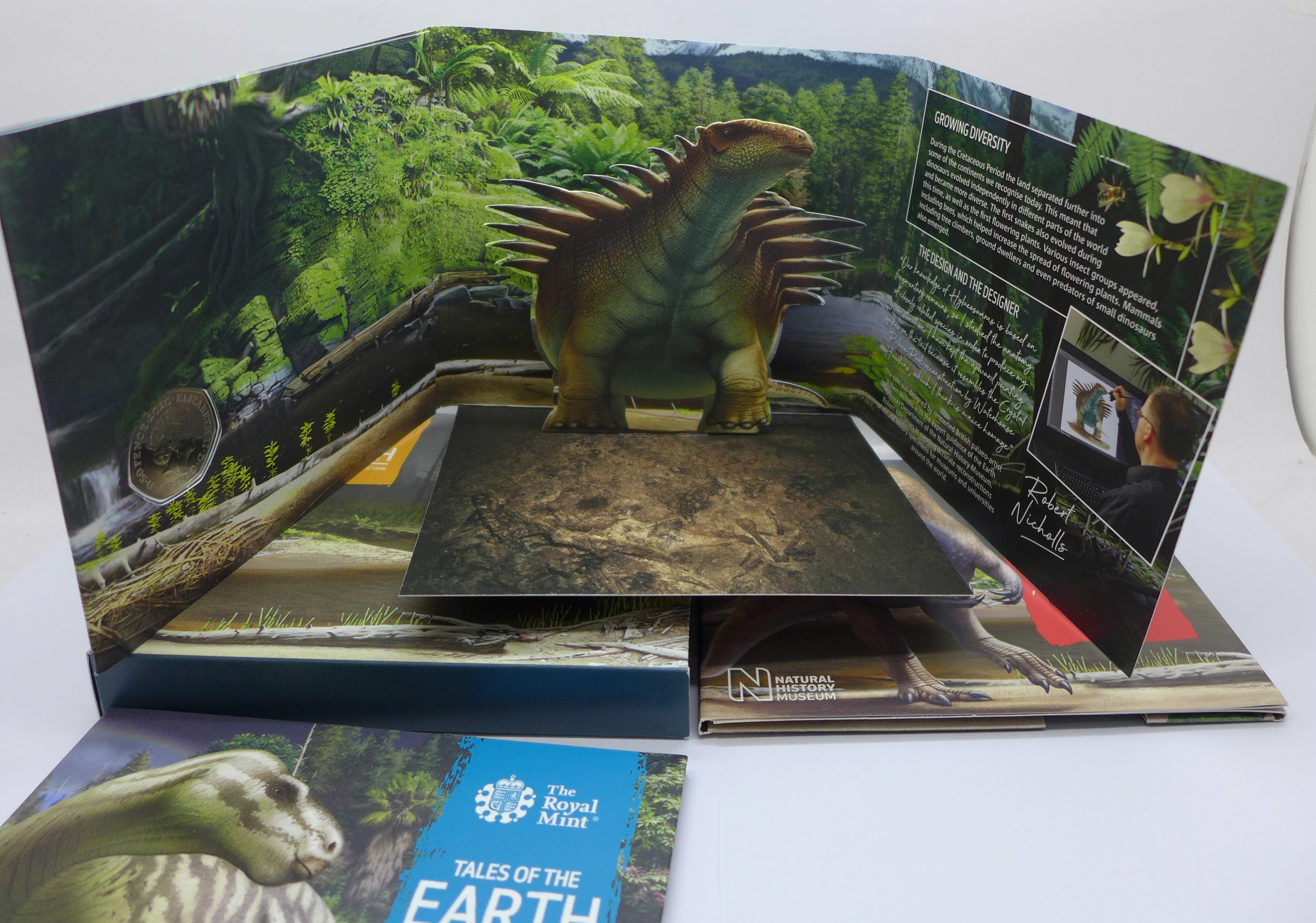 Royal Mint, Tales of the Earth, Natural History Museum, The Dinosauria Collection, set of three - Image 2 of 3
