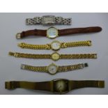 Six wristwatches including lady's Longines, Festina, Junghans and Rotary