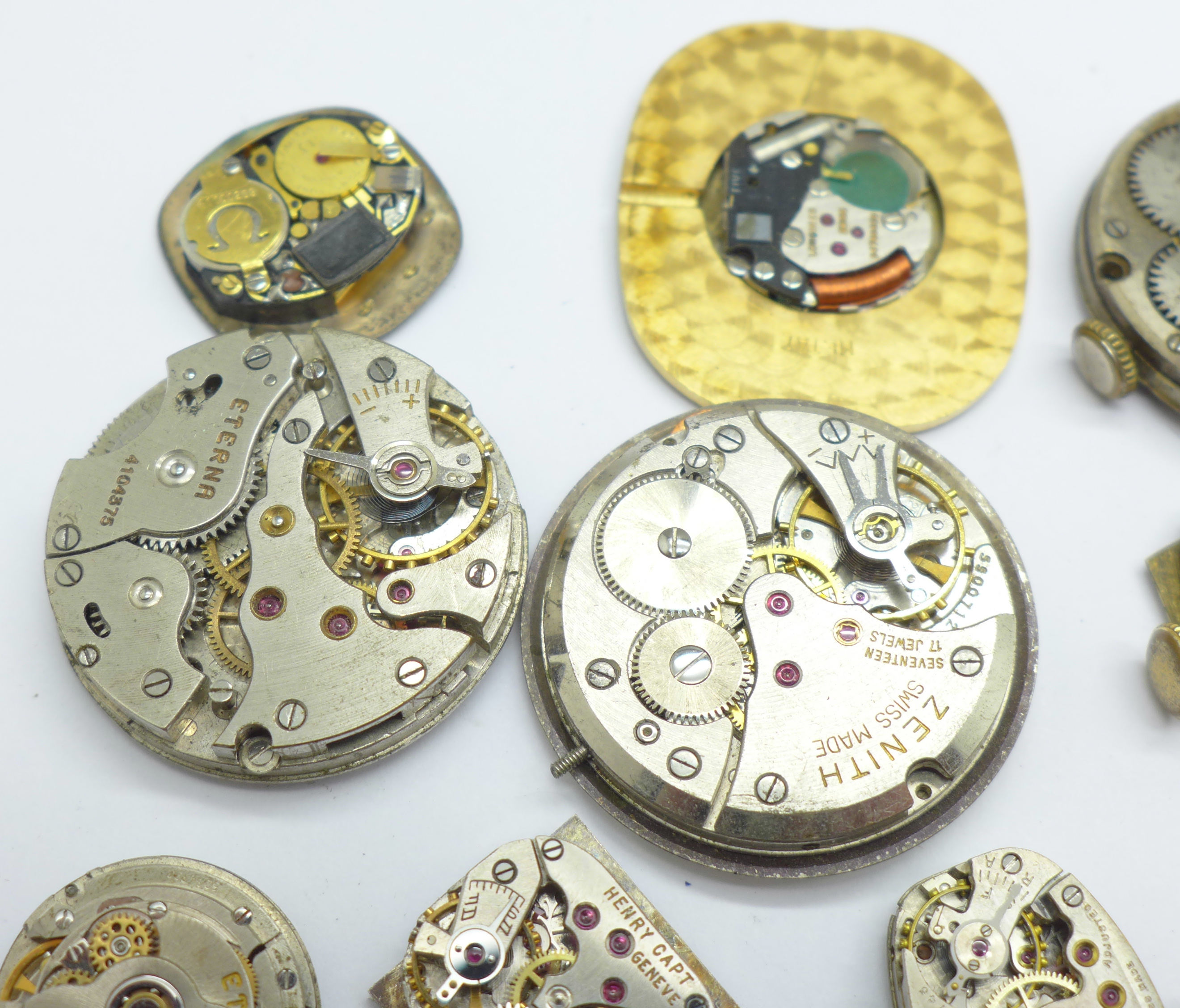 Lady's and gentleman's wristwatch movements including Omega, Universal, Jaeger-LeCoultre, Longines - Image 6 of 8