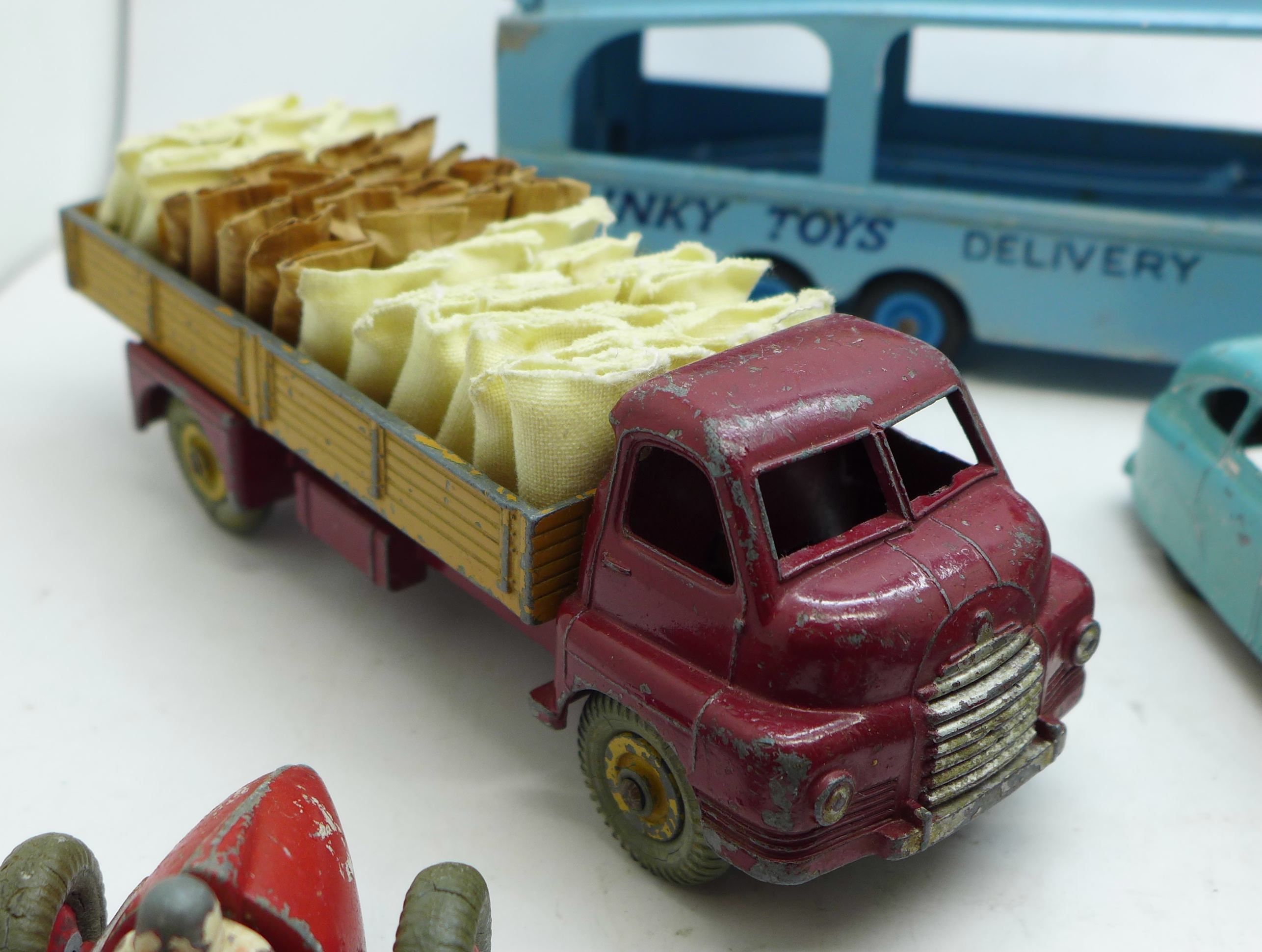 A collection of twelve Dinky Toys model vehicles, including racing cars, BBC Mobile Control Room and - Image 2 of 6