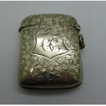 An Edwardian silver vesta case, Birmingham 1903