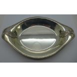 A silver dish, Sheffield 1925, Harrison Brothers & Howson, 326g, 17cm x 26cm