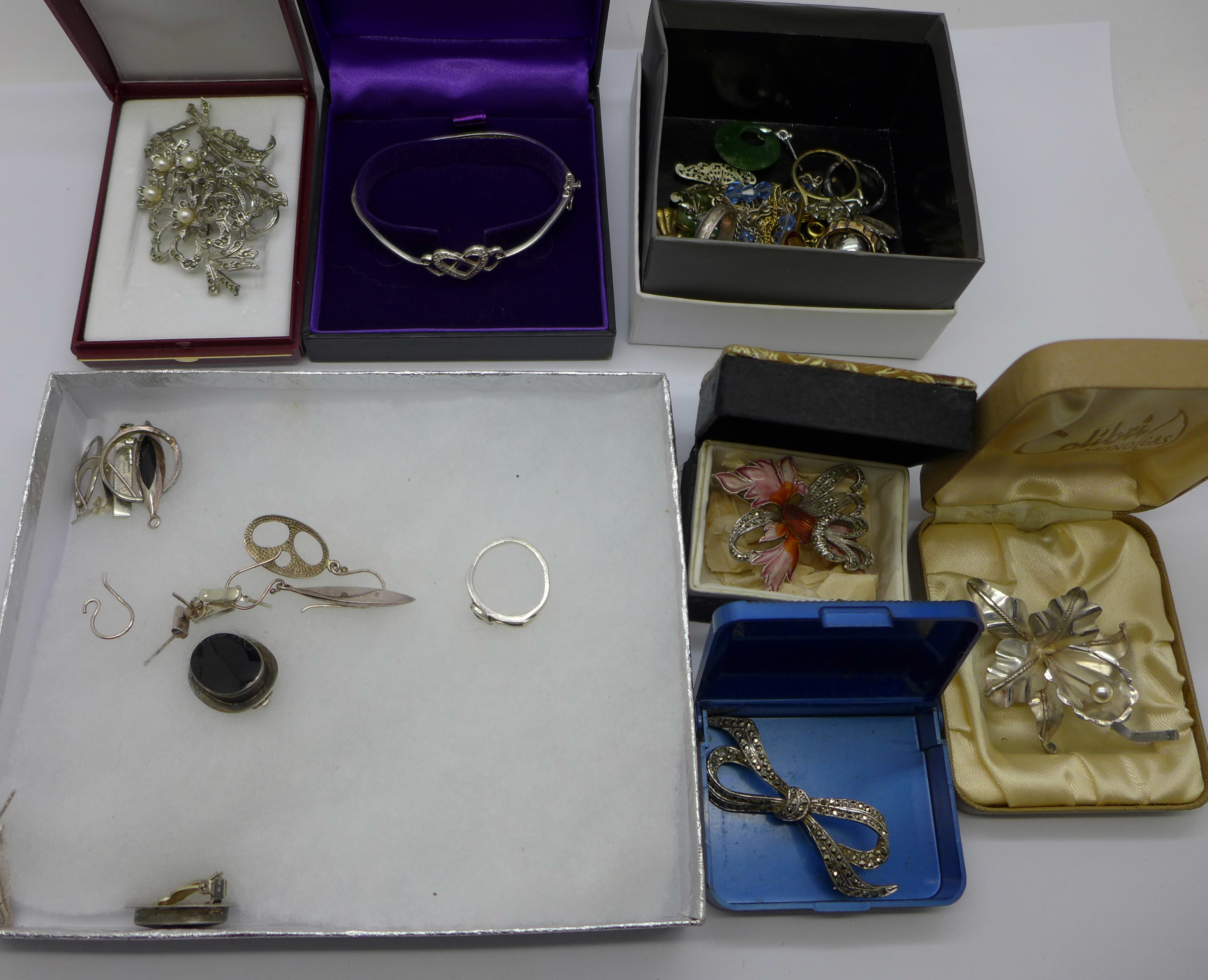 Jewellery including silver and marcasite
