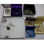 Jewellery including silver and marcasite