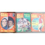 Approximately 70 'Goal' soccer weekly publications, 1969-71