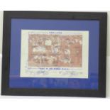 Football; England v Rest of World, 1963, with printed signatures, framed and mounted