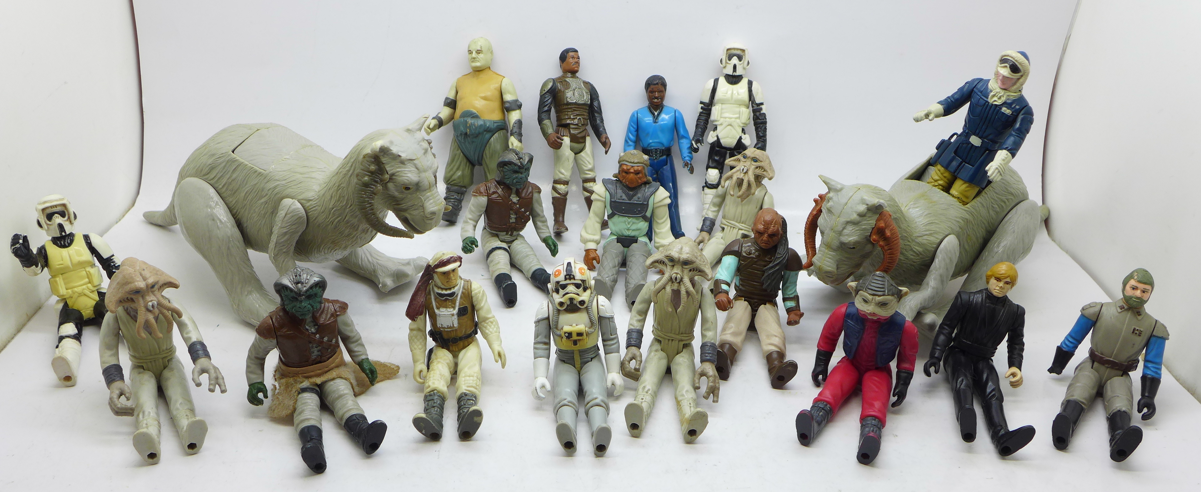 A collection of Star Wars figures