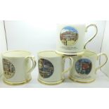 A set of four Gladstone Pottery for Chalsyn Ltd. frog mugs with transfer printed decoration