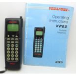 A Vodafone VP65, early portable telephone and operating instructions