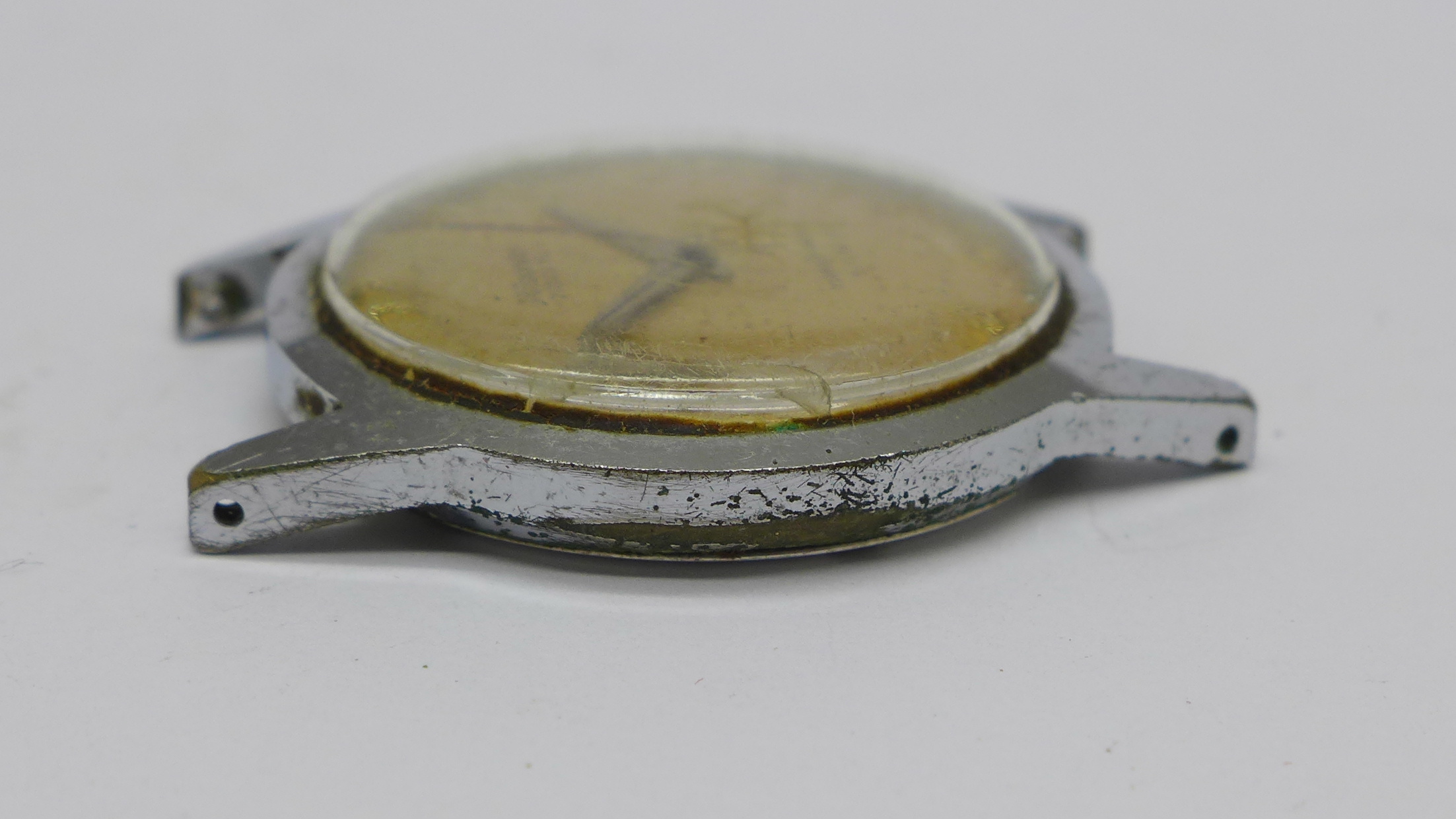 A stainlesss steel Nevada Discus Compensamatic wristwatch head - Image 4 of 4