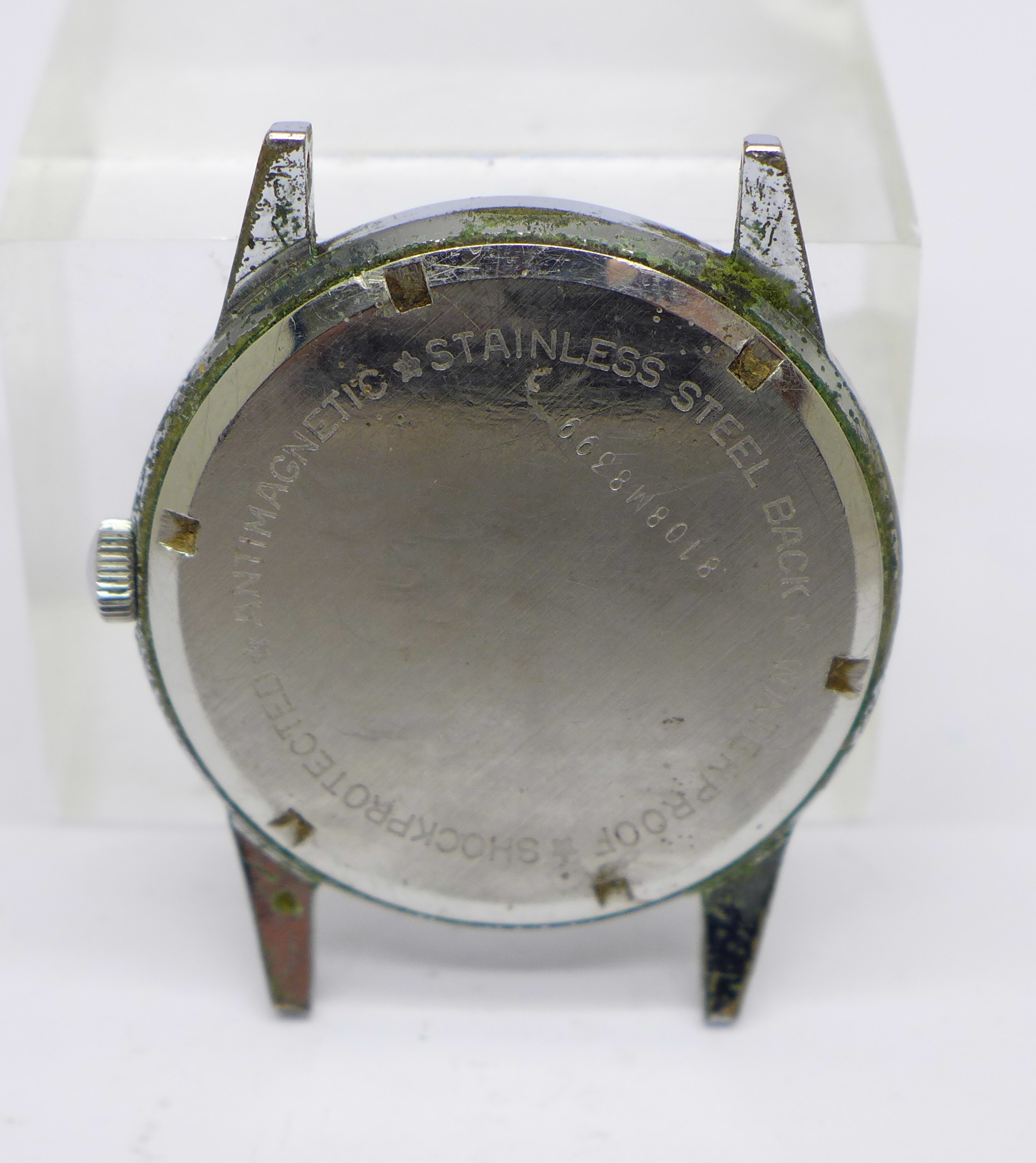 A stainlesss steel Nevada Discus Compensamatic wristwatch head - Image 2 of 4