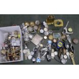 A collection of watches, watch parts, a Lorus stopwatch, pocket watch cases, a white metal cigarette