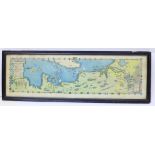 A print, 79th Armoured Division campaign, Northern France and Channel map, width 65cm