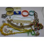 A collection of costume jewellery