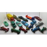 A collection of thirteen Dinky Toys model vehicles including Ford Escort Police Car, Chivers Jellies