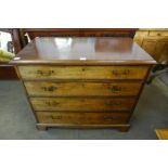 A George III mahogany chest of drawers, 88cms h, 101cms w, 54cms d