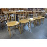 A set of five beech kitchen chairs