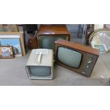 Three vintage televisions