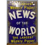 An enamelled News of the World sign, 92 x 61cms