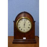 A George IV mahogany lancet shaped bracket clock, the painted dial signed M. Clayton, Manchester,