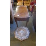A small Edward VII mahogany Pembroke table and an octagonal table with inlaid top
