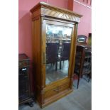 A 19th Century French pitch pine armoire, 194cms h, 97cms w, 50cms d